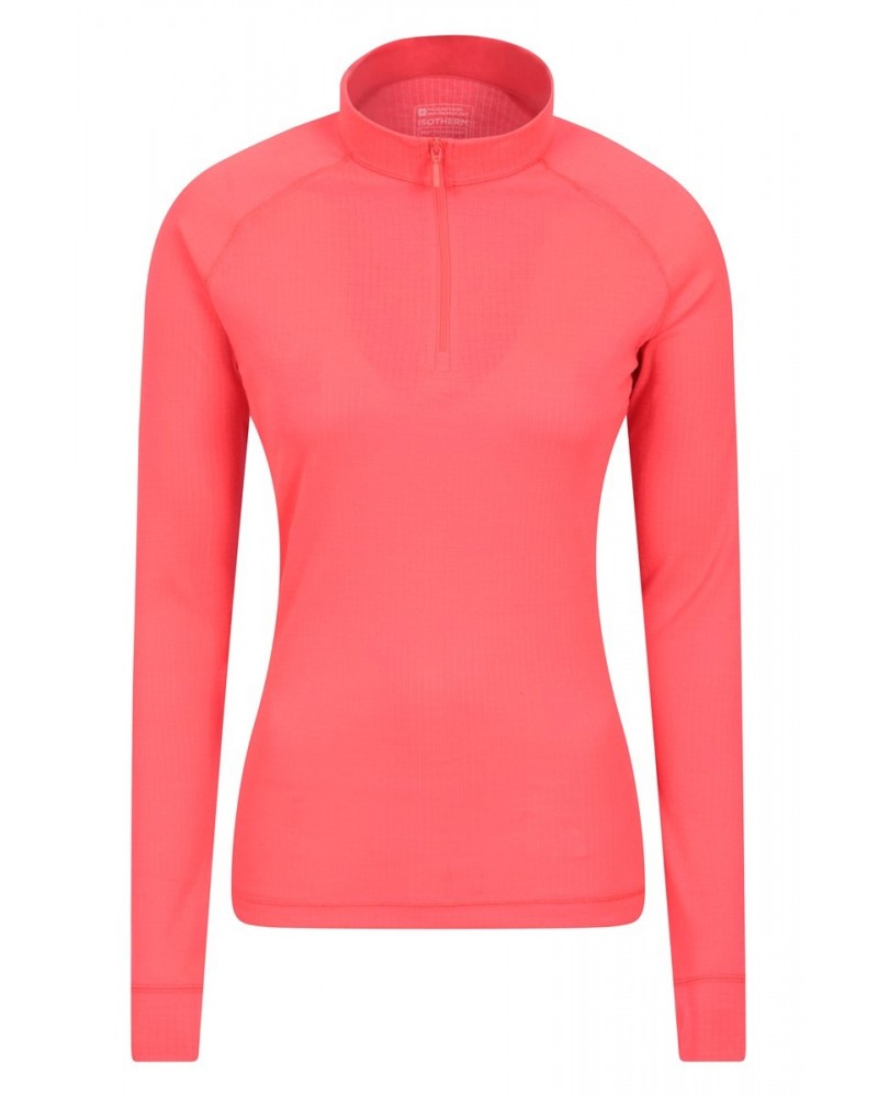 Talus Womens Zipped Turtle Neck Top Bright Pink $12.50 Thermals