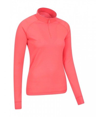 Talus Womens Zipped Turtle Neck Top Bright Pink $12.50 Thermals