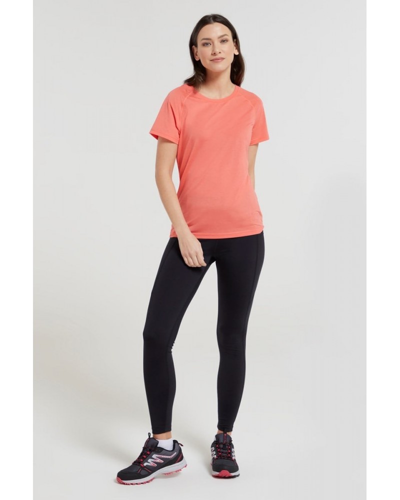 Quick Dry Womens T-Shirt Coral $11.99 Active