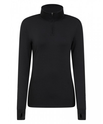 Womens Half-Zip Running Midlayer Black $15.84 Active