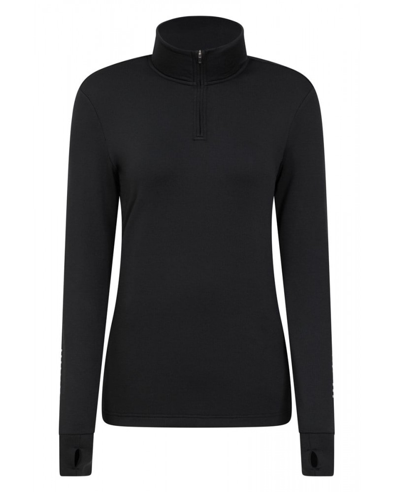 Womens Half-Zip Running Midlayer Black $15.84 Active