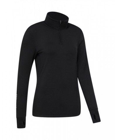 Womens Half-Zip Running Midlayer Black $15.84 Active