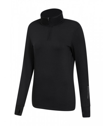 Womens Half-Zip Running Midlayer Black $15.84 Active