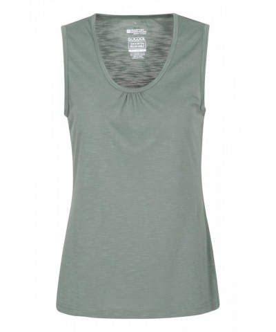 Agra Quick-Dry Slub Womens Tank Top Dark Green $11.99 Tops