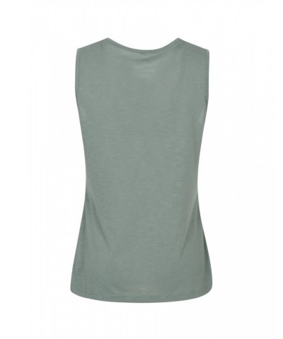 Agra Quick-Dry Slub Womens Tank Top Dark Green $11.99 Tops