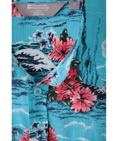 Hawaiian Short Sleeve Mens Shirt Teal $19.13 Tops