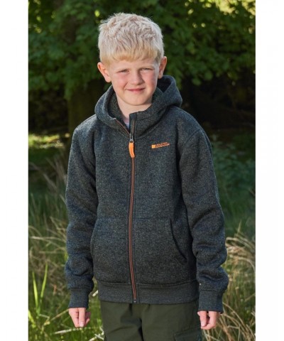 Nevis Fur Lined Kids Hoodie Khaki $16.45 Tops