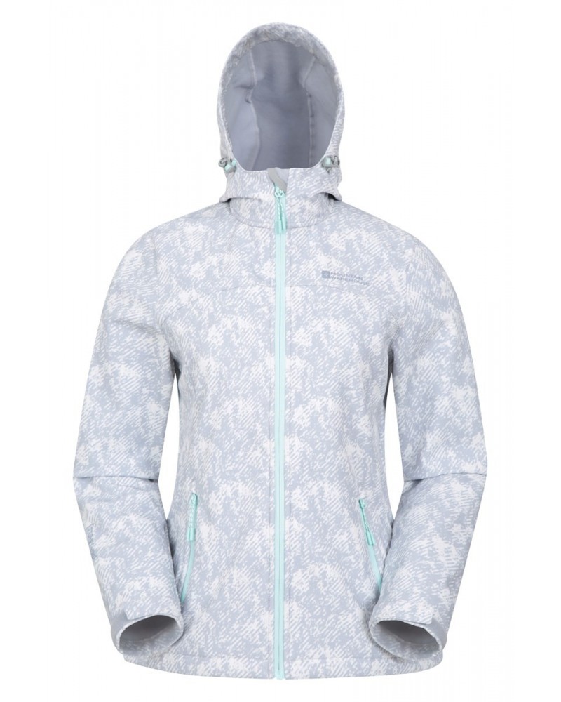 Exodus Womens Printed Water Resistant Softshell Alloy Grey $31.50 Jackets