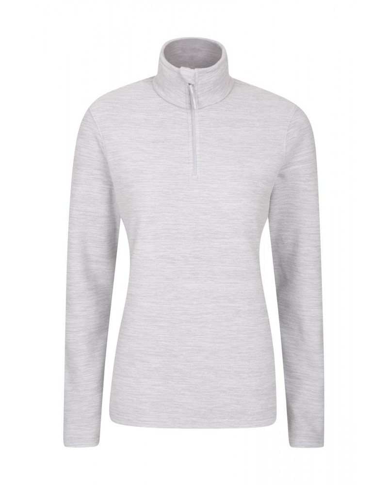 Snowdon Melange Womens Half-Zip Fleece Light Grey $13.99 Fleece