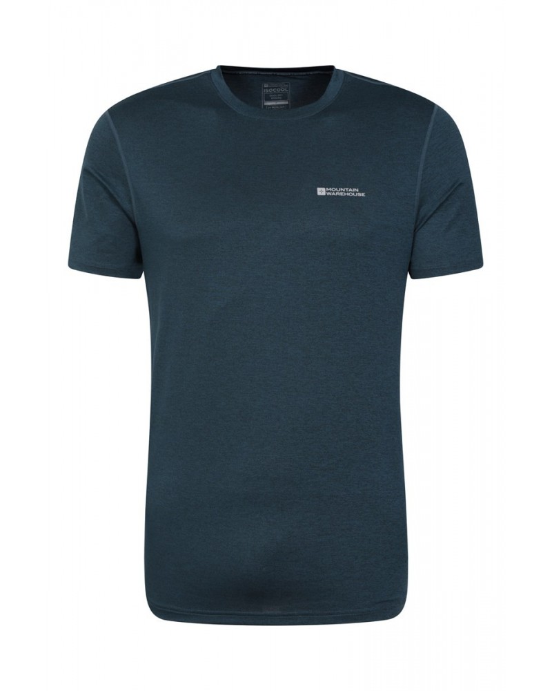 Echo Melange Mens Recycled T-Shirt Navy $19.13 Active