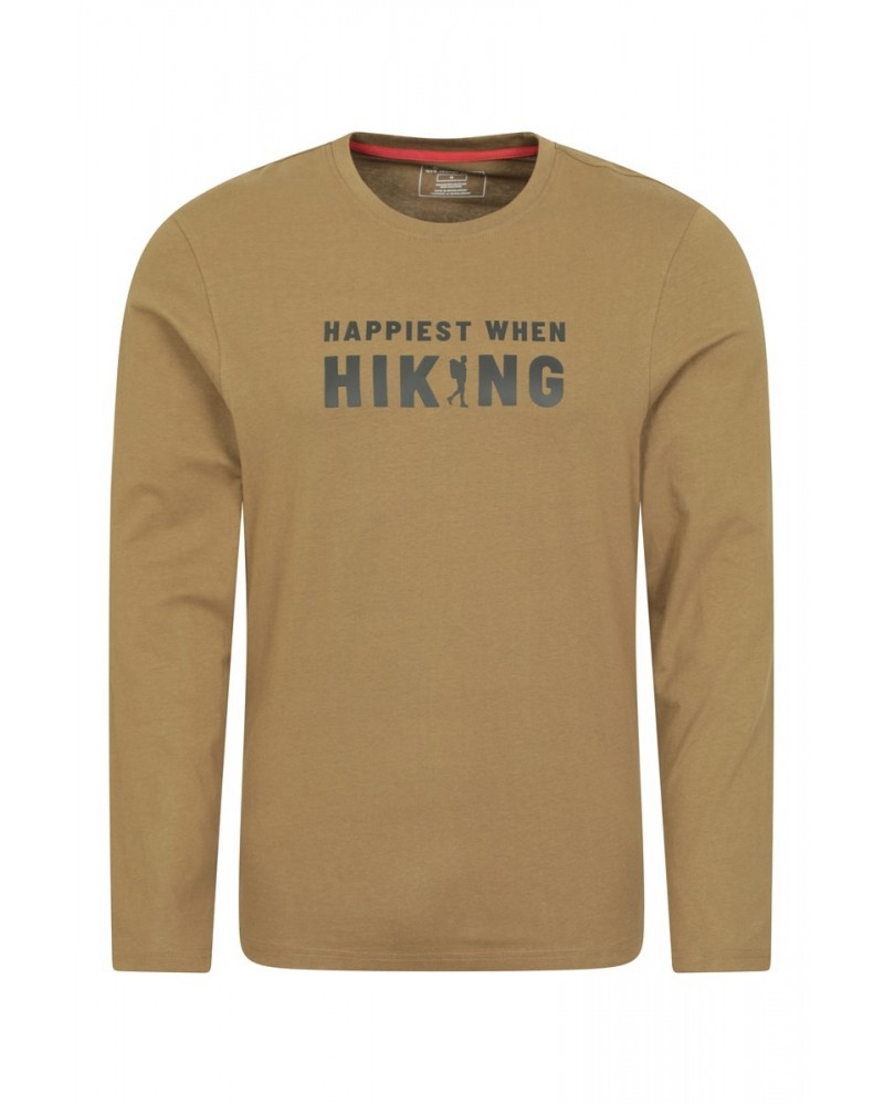 Happiest Hiking Mens Organic T-Shirt Khaki $13.99 Tops