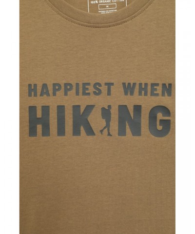 Happiest Hiking Mens Organic T-Shirt Khaki $13.99 Tops