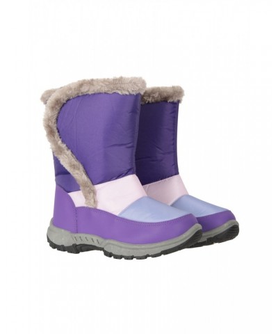 Caribou Kids Faux Fur Trim Adaptive Snow Boots Lilac $23.99 Footwear