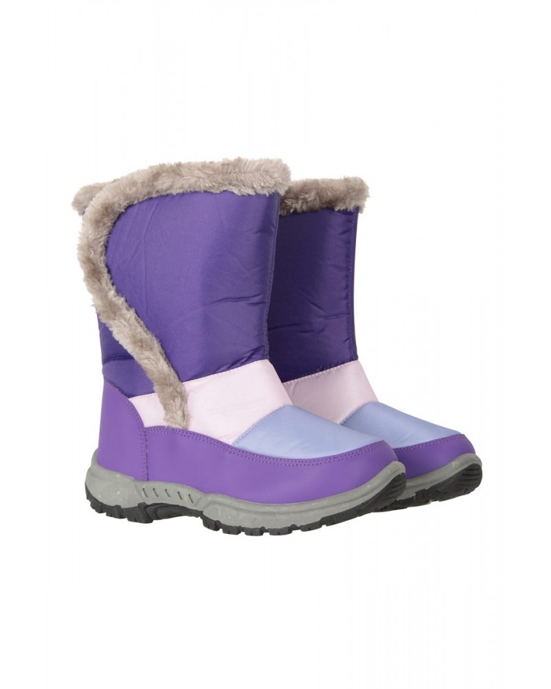 Caribou Kids Faux Fur Trim Adaptive Snow Boots Lilac $23.99 Footwear