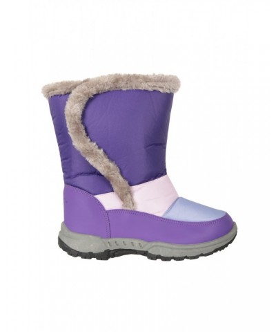 Caribou Kids Faux Fur Trim Adaptive Snow Boots Lilac $23.99 Footwear