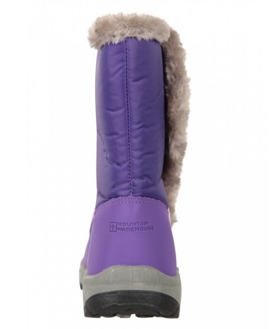 Caribou Kids Faux Fur Trim Adaptive Snow Boots Lilac $23.99 Footwear