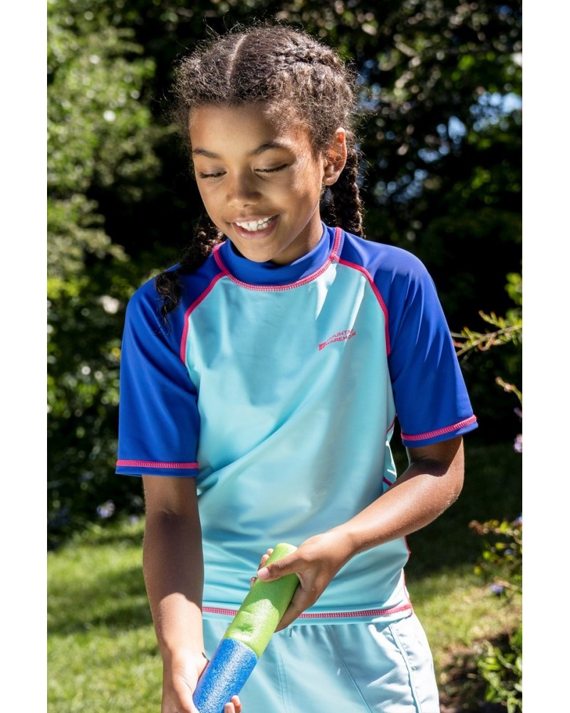 Short Sleeved Kids Rash Guard Mint $15.00 Tops