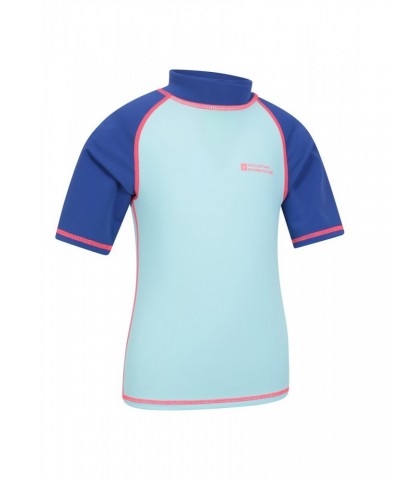 Short Sleeved Kids Rash Guard Mint $15.00 Tops