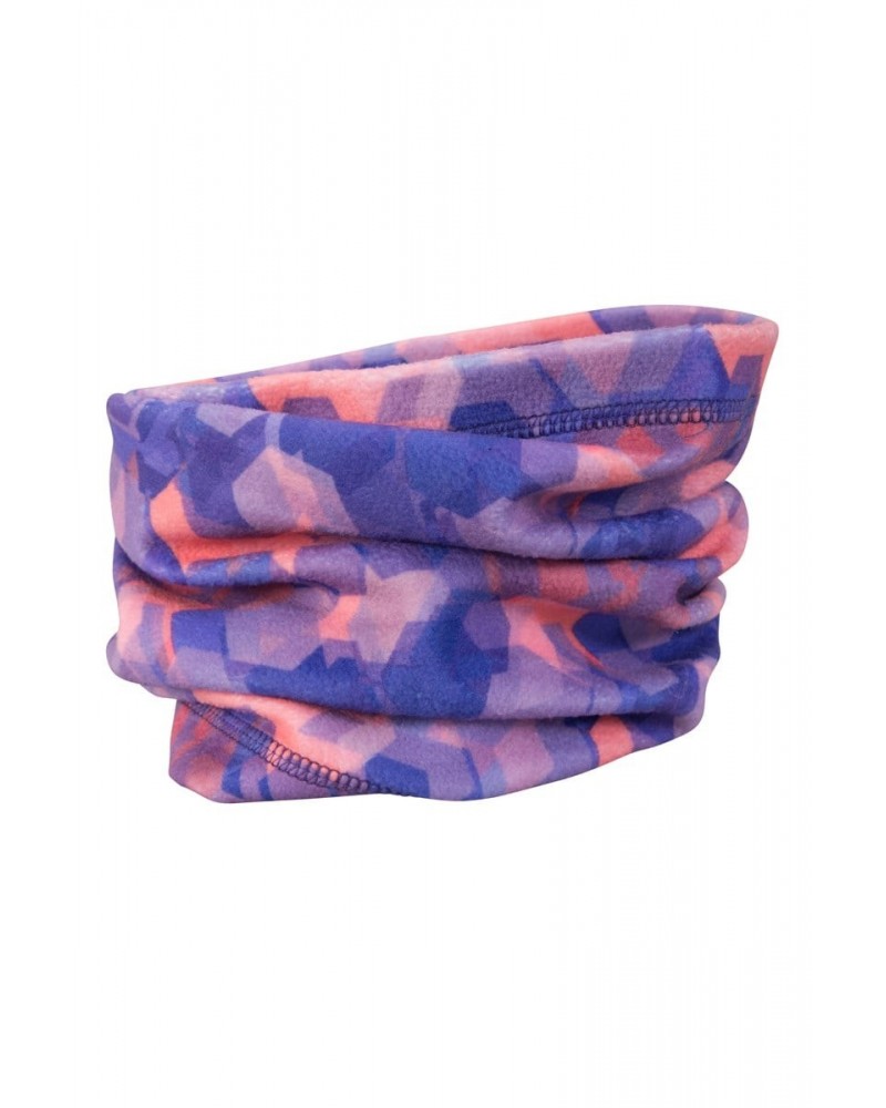 Printed Fleece Womens Neck Gaiter Purple $10.43 Accessories