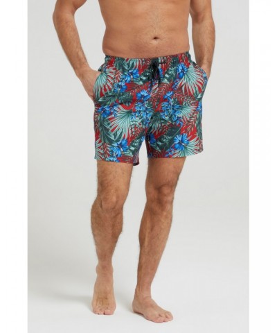 Aruba Printed Mens Swim Shorts Red $12.99 Pants