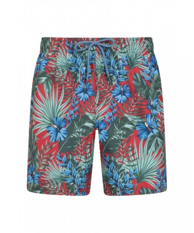 Aruba Printed Mens Swim Shorts Red $12.99 Pants