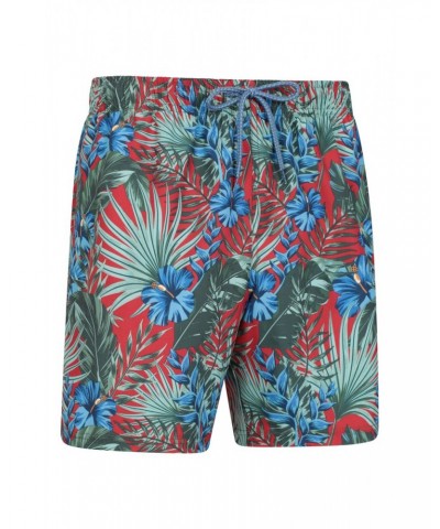 Aruba Printed Mens Swim Shorts Red $12.99 Pants