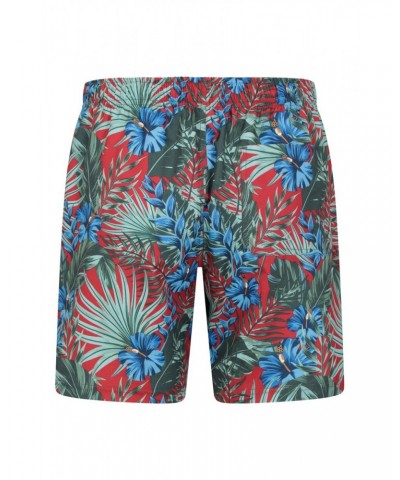 Aruba Printed Mens Swim Shorts Red $12.99 Pants