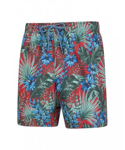 Aruba Printed Mens Swim Shorts Red $12.99 Pants