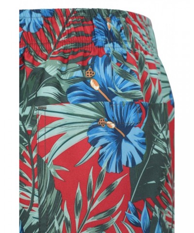 Aruba Printed Mens Swim Shorts Red $12.99 Pants