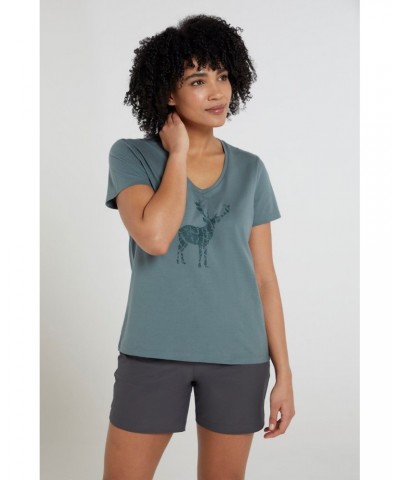 Stag Womens Loose Fit Organic T-Shirt Khaki $13.99 Tops