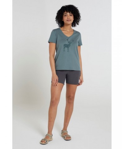 Stag Womens Loose Fit Organic T-Shirt Khaki $13.99 Tops