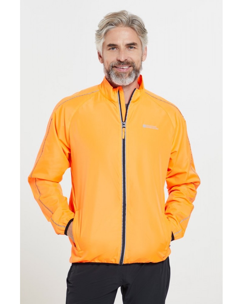 Force Mens Reflective Water-Resistant Running Jacket Orange $24.29 Active