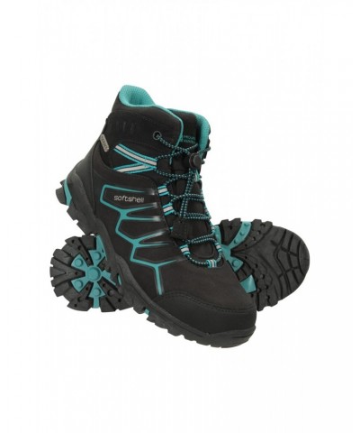 Softshell Kids Waterproof Hiking Boots Teal $27.30 Footwear