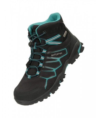 Softshell Kids Waterproof Hiking Boots Teal $27.30 Footwear