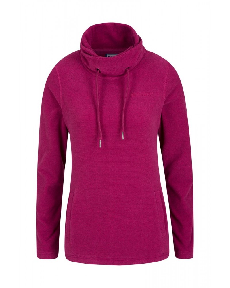 Hebridean Womens Cowl Neck Sweatshirt Pink $21.82 Fleece