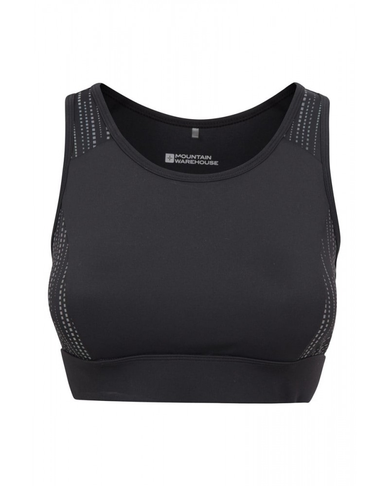 Time Trial Womens Mid-Support Sports Bra Black $14.39 Tops