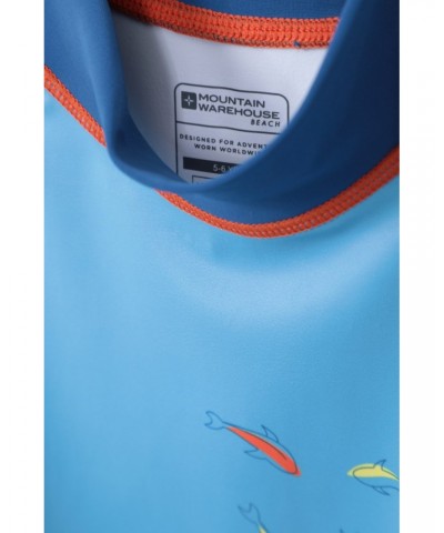 Printed Kids Rash Guard and Shorts Marine Blues $14.24 Tops