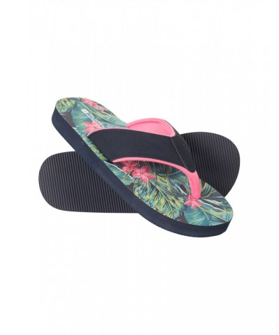 Vacation Recycled Printed Womens Flip-Flops Dark Green $14.03 Footwear