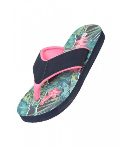 Vacation Recycled Printed Womens Flip-Flops Dark Green $14.03 Footwear