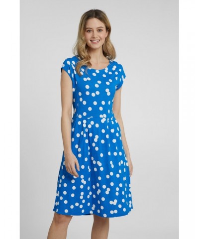 Sorrento Womens Printed Short Sleeve UV Dress Bright Blue $18.86 Dresses & Skirts