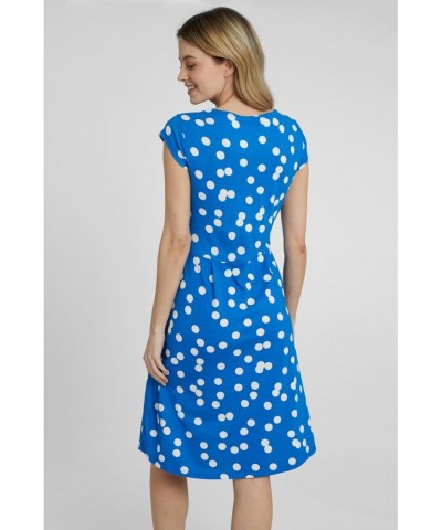 Sorrento Womens Printed Short Sleeve UV Dress Bright Blue $18.86 Dresses & Skirts