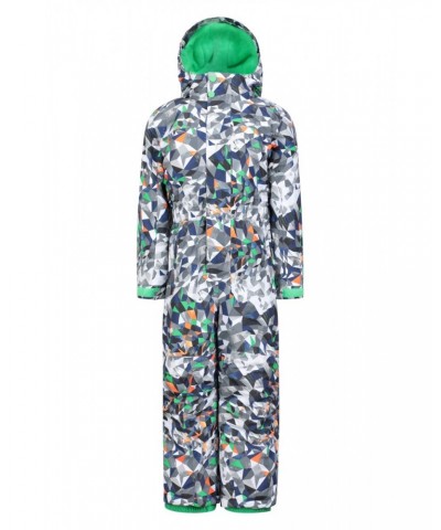 Cloud Printed Kids All in One Waterproof Snowsuit Geo Triangle $33.14 Ski