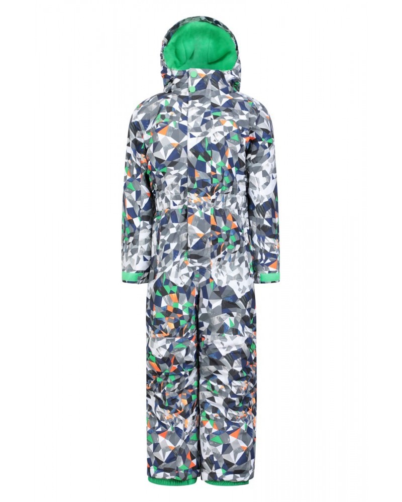 Cloud Printed Kids All in One Waterproof Snowsuit Geo Triangle $33.14 Ski