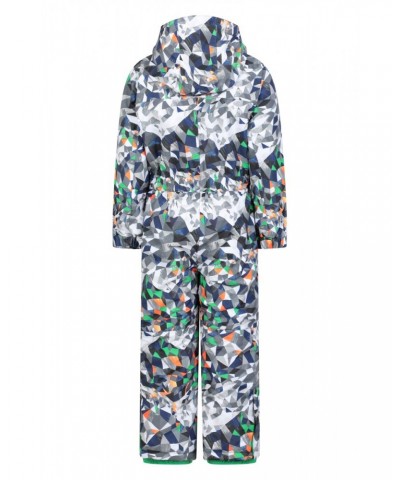 Cloud Printed Kids All in One Waterproof Snowsuit Geo Triangle $33.14 Ski