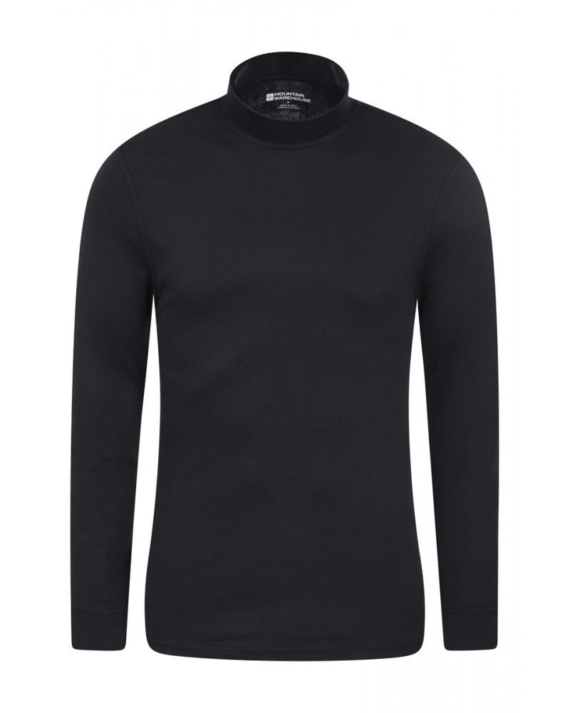 Meribel Mens Turtle Neck Top Black $13.33 Thermals