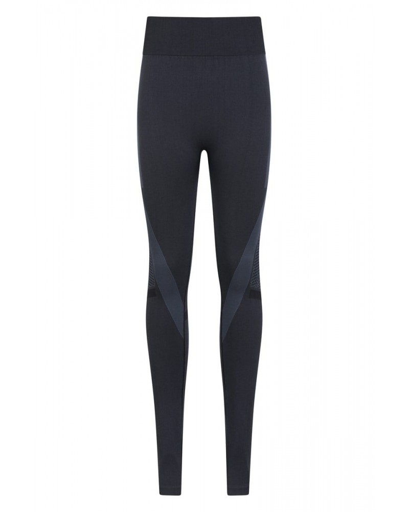 Track Womens High Waisted Seamless Leggings Black $21.82 Active