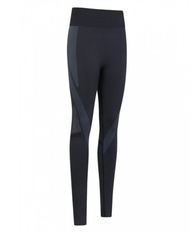 Track Womens High Waisted Seamless Leggings Black $21.82 Active