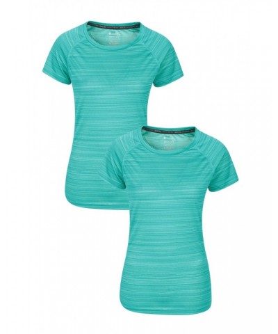 Endurance Striped Womens Tee Multipack Teal $14.84 Tops