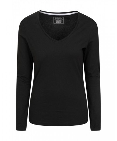 Eden Womens Organic V-Neck T-Shirt Black $15.59 Tops