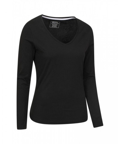 Eden Womens Organic V-Neck T-Shirt Black $15.59 Tops